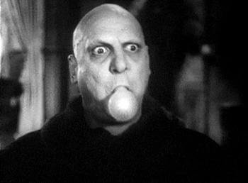 Uncle Fester with a light bulb