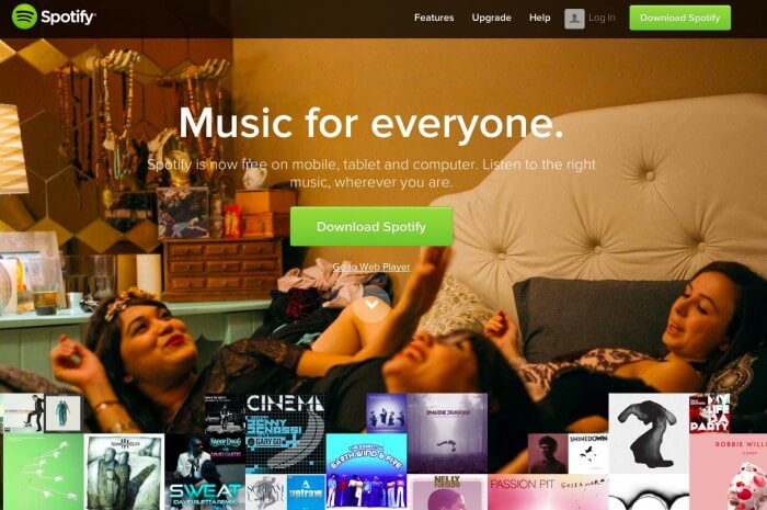Spotify Parallax Website