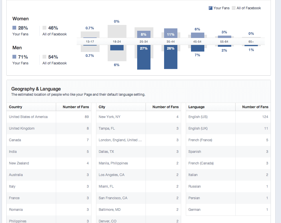 Example Facebook Demographics