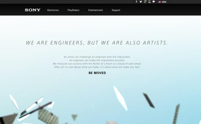 Sony Parallax Website