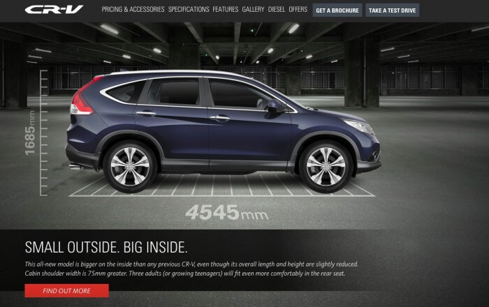 Honda CRV Parallax Website