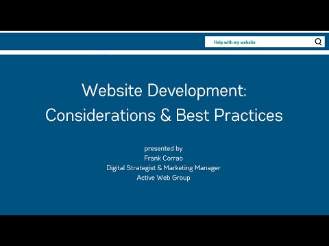Website Development – Considerations & Best Practices